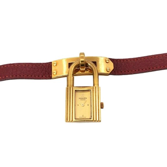 HERMES Kelly Watch Vintage Quartz Gold Dial Ladies Watch 90290700 - Picture 1 of 8